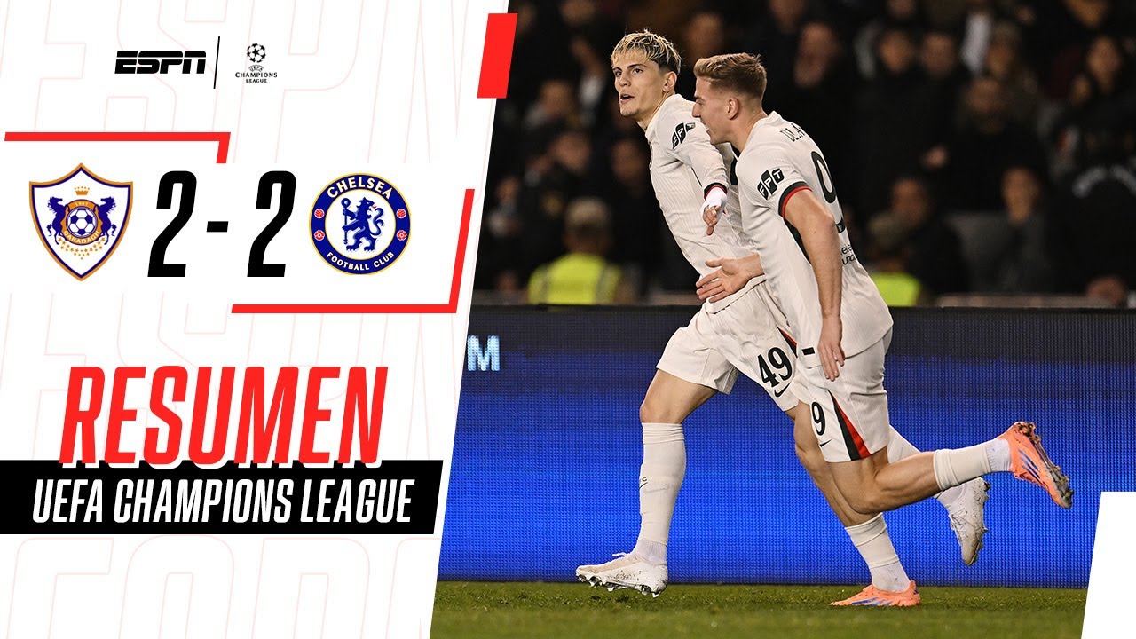 GARNACHO SALVÓ A LOS BLUES DE LA DERROTA EN LA CHAMPIONS | Qarabag 2-2 Chelsea | RESUMEN