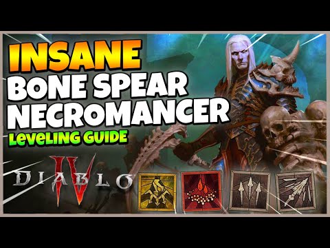 Diablo 4 INSANE BONE SPEAR NECROMANCER LEVELING BUILD GUIDE 1-50!