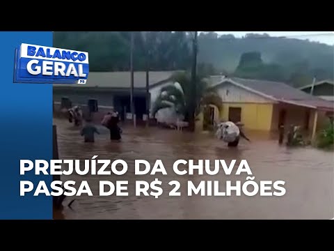 Tempo no Paraná: chuva causa estragos em Goioxim e Defesa Civil envia ajuda humanitária