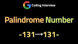 YouTube video 'Palindrome Number - LeetCode 9 - Coding Interview Questions'