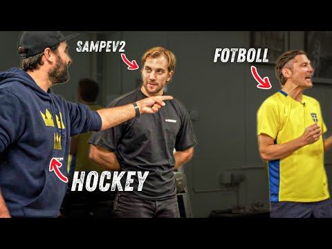 FOTBOLL VS HOCKEY | Vilken sport är starkast i gymmet?  (SAMPE V2)