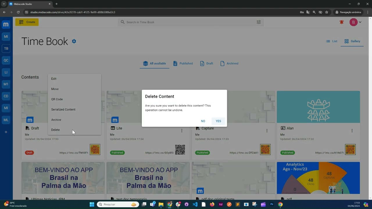 How to Delete Content in Midiacode Studio