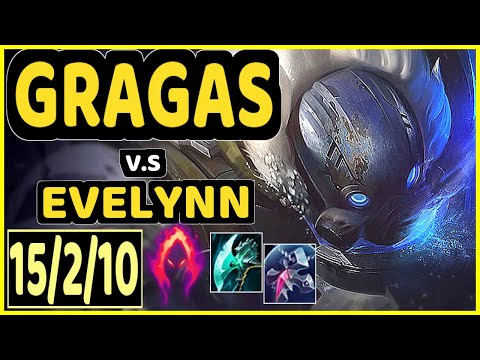 GRAGAS vs EVELYNN - 15/2/10 KDA JUNGLE GAMEPLAY - EUW Ranked MASTER
