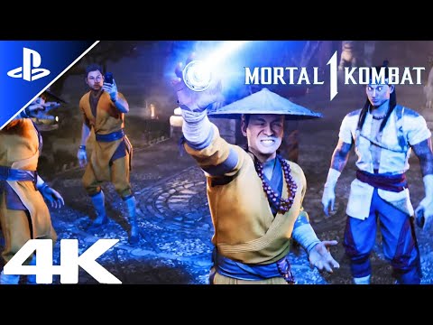 Mortal Kombat 1 (2023) How Raiden Gets His Thunder & Lightning Powers Origin Scene (PS5 4K HDR)