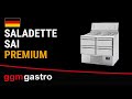 Commercial Saladette Prep Station PREMIUM – 3-Door, 1460mm W – 9x GN 1/3 + 6x GN 1/6, Stainless Lid