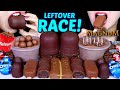 ASMR LEFTOVER DESSERT RACE! GIANT CHOCOLATE MARSHMALLOW, OREO EGGS, MAGNUM, MALTESERS MOUSSE CAKE 먹방