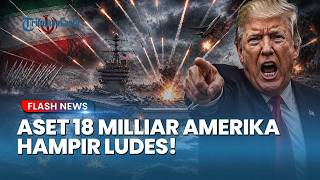 Hampir Ludes! Trump Ungkap Kapal Induk Amerika Dihujani 111 Rudal Iran Senilai Miliaran Dolar!