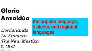 Anzaldúa Borderlands -- 5. How to Tame a Wild Tongue (With Translations)