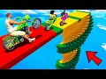 SHINCHAN AND FRANKLIN TRIED THE IMPOSSIBLE SPIRAL DOWN STAIR PARKOUR CHALLENGE GTA 5