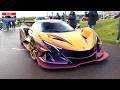 Supercars Leaving Car Show Apollo IE Jesko AMG One 918 GB110 Countach MC20 Revuelto