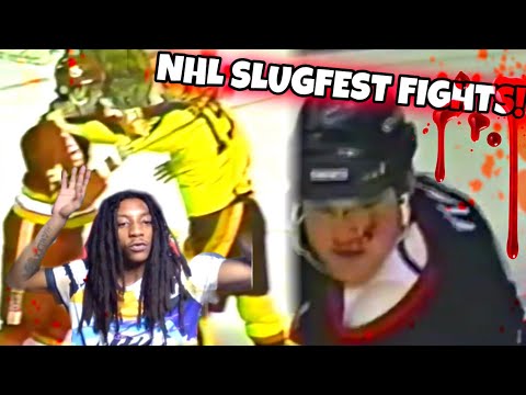 NHL SLUGFEST FIGHTS 2 FIGHTS WITH ZERO DEFENSE!! | REACTIONS!!