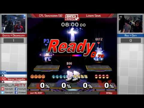 CFL Smackdown 132 Melee - Gahtzu + Drunksloth vs Ridz + Oaty - Doubles Losers Semis