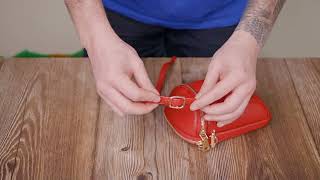 Модная сумка интересного формата из натуральной кожи Vintage 22340 красная