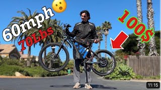 72v 6000watt super e-bike step by step diy! 60mph👹