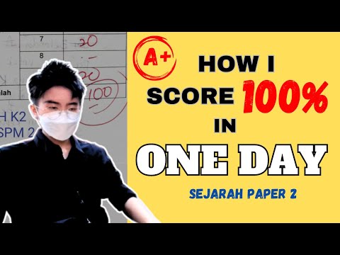 【100% WORKING】How I score 100% in Sejarah (K2) after ONE DAY Preparation | SPM KSSM SEJARAH (2023)