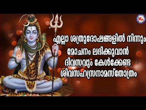 എല്ലാ ശത്രുദോഷങ്ങളിൽനിന്നും മോചനമേകുന്നത്തിനായി ദിവസവും കേൾക്കൂ |Siva Sahasranamam Malayalam