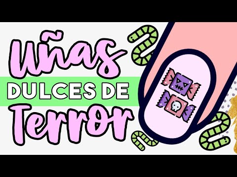 ¡HOY ES HALLOWEEN! · UÑAS DULCES DE TERROR 🍭🎃