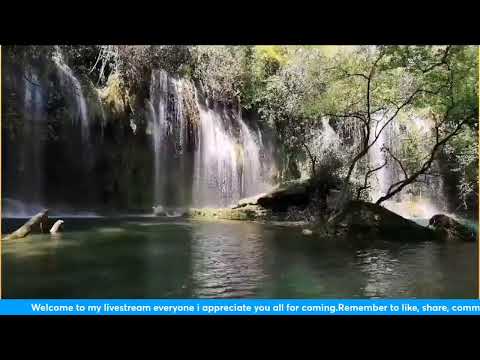 Water falling from the rocks/ nice/ calm/and relaxing🌊💧