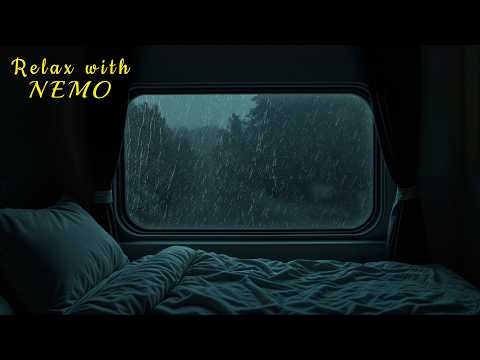 Rainy Night Train Journey 🚂 Dimly Lit Sleeper Train Ambience for Sleep / Relaxing Rain & Train Sound