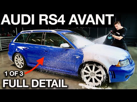 First Wash Audi RS4 Avant Wagon RARE Nogaro Blue Full Detail!
