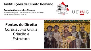 Fontes do Direito Romano - Corpus Juris Civilis - Criação e Estrutura