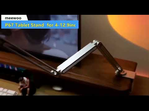 Meewoo Tablet Phone Stand 360°Rotating long arm Adjustable Aluminum alloy Holder Live Desk Stand