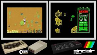 C64 vs ZX Spectrum : RAMBO (Side by side comparison)