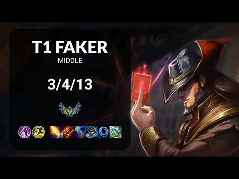 T1 Faker Twisted Fate vs Corki MIDDLE - KR CHALLENGER Patch 15.11