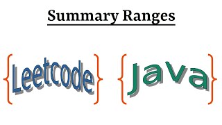 YouTube video 'Leetcode Question 228 "Summary Ranges" in Java'