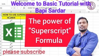 -আমরা কি ভাবে Superscript ফর্মূলা ব্যবহার করবো | #basictutorialwithbapisardar #bapisardar #msexcel