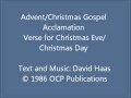 Advent/Christmas Gospel Acclamation - Verse for Christmas Eve/Day (Haas setting)