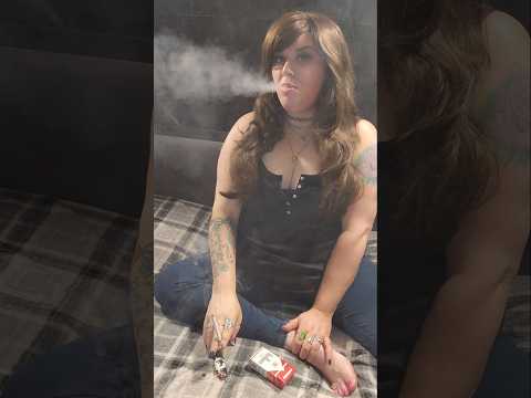 #smoking a #marlboro #red #100 #smokingvideo #subscribe #tattoo #piercings #cigarette #smokeshow