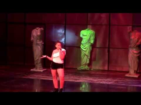 Kelsey Bellante performing here second song at 15th Tra La La festival macedonia.