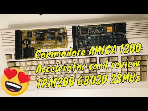 Commodore AMIGA 1200 Accelerator card review TRA1200 68020 28MHz 8MB Fast Ram