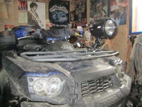 Coleman 12 Volt Spot Lamp Review - ATV Plow Light - RAM Multi-Mount Installation