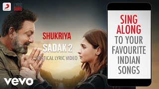 Shukriya - Sadak 2 |Lyric Video |Jeet Gannguli,Jubin Nautiyal,Rashmi Virag |Alia Bhatt