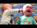 Funny Baby Siblings Playing Together