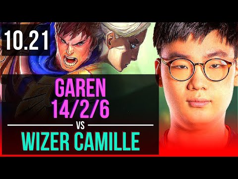 GAREN vs Wizer CAMILLE (TOP) | 14/2/6, 2.1M mastery, 7 solo kills | KR Grandmaster | v10.21