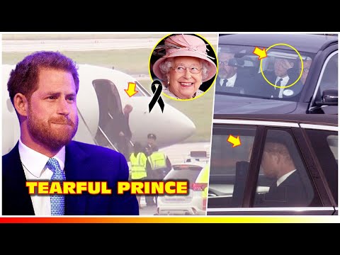TEARFUL Prince Harry As He RUSHING To Balmoral Castle After Queen Elizab...