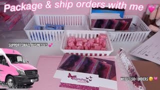 PACKAGE & SHIP ORDERS WITH ME we got 50+ orders 🤯💕( small business)