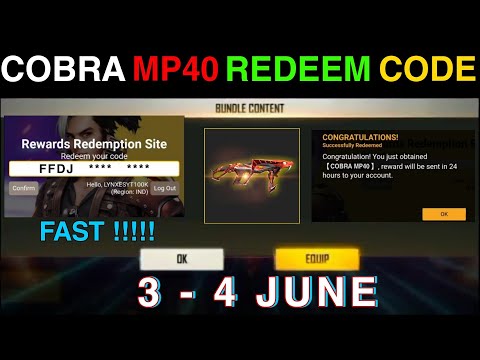 Free Fire Redeem Code Today for 18 April | Cobra Mp40 Redeem code free fire | FF redeem code today