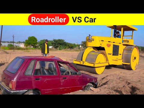 Car VS Roadroller | Crazy xyz | Science Experiments | Supreme Facts #Shorts