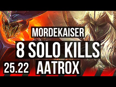 MORDEKAISER vs AATROX (TOP) | 12/0/8, 8 solo kills, Legendary | NA Master | 25.22