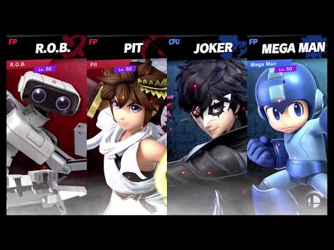 Super Smash Bros Ultimate Amiibo Fights – Request #11052 ROB & Pit vs Joker & Mega Man