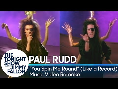 Jimmy Fallon and Paul Rudd Recreate "You Spin Me Round (Like a Record)" Music Video