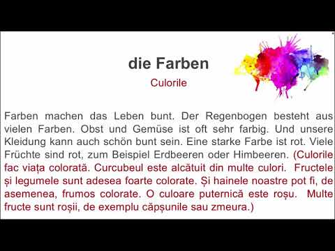🇩🇪Die Farben. Culorile.🌈🌈🌈Curs Germana în 30 de zile! 🙀Deutsch lernen mit Texten! Ziua 10.