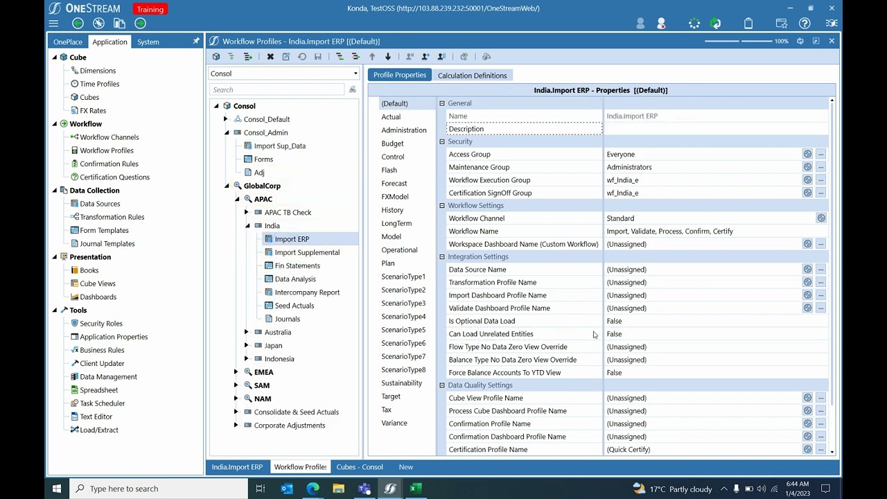 OneStream Workflow Creation