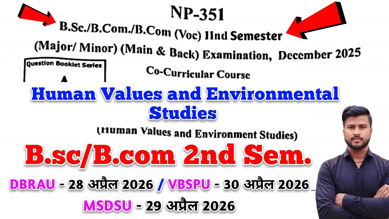 Human values and environmental studies bsc bcom 2nd semester | co curricular 2nd semester 