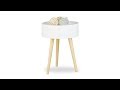 Table d’appoint scandinave Marron - Blanc - Bois manufacturé - 38 x 50 x 38 cm