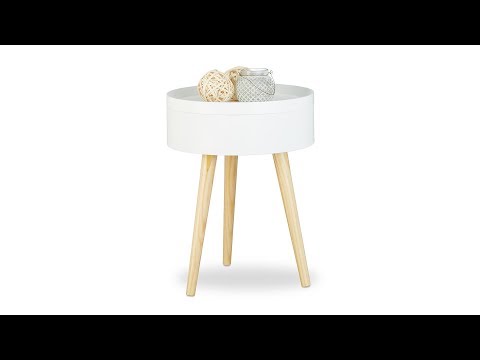 Table d’appoint scandinave Marron - Blanc - Bois manufacturé - 38 x 50 x 38 cm